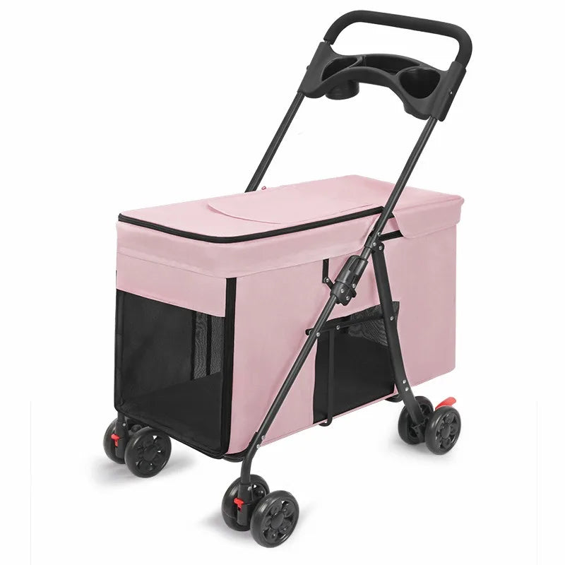 Large Dog Pet Stroller | Foldable All Terrain Multifunctional Outdoor Carrier