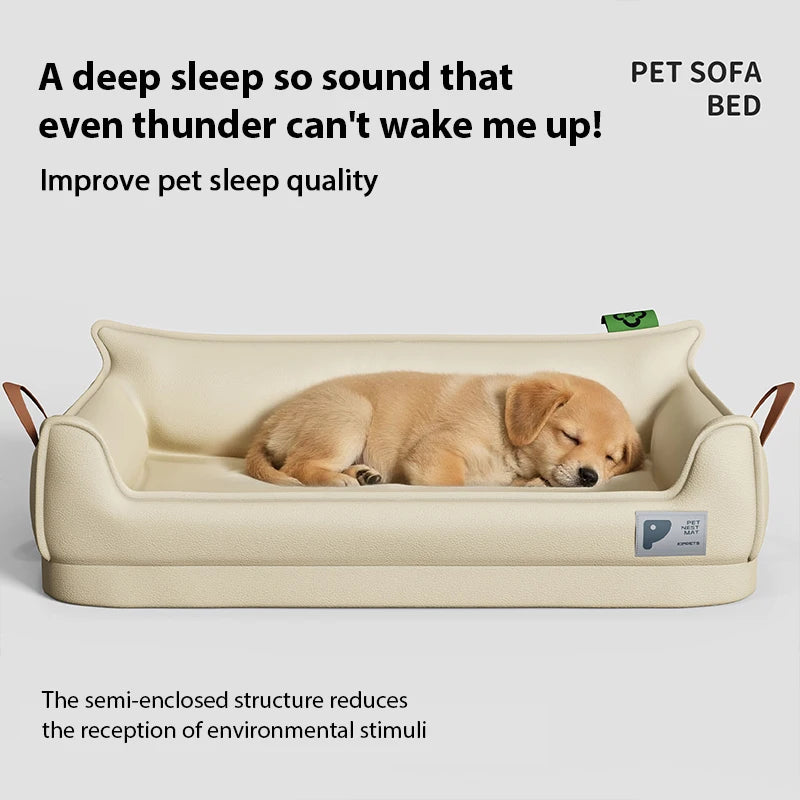 Orthopedic Leather Dog Bed Sofa | Waterproof Machine Washable | Happy Furry UK