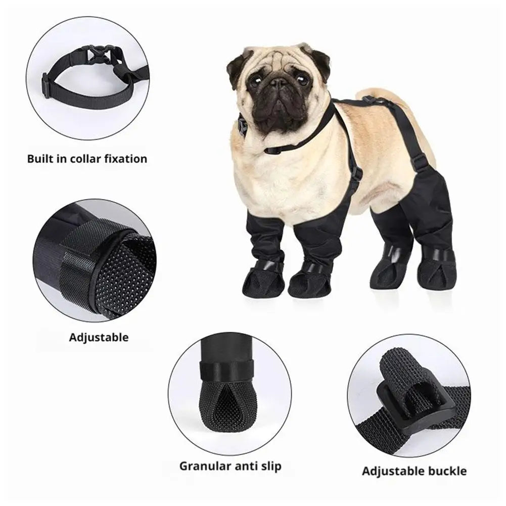 Pets Dogs Shoes Rain Boots Outdoor Waterproof Anti-Slip Boots Adjustable Soft Walking Dog Boots French Bulldog Pet Supplies | FREE SHIPPING