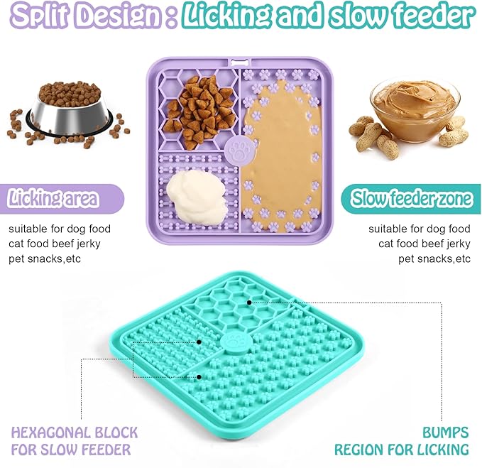 Licky Mats for Dogs and Cats, Premium Lick Mats with Suction Cups for Dog Anxiety Relief, Dog Licking Mat for Bathing, Grooming and Training