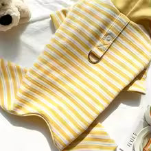 New Cute Yellow Striped Cat & Dog Hoodie - Adorable Patterned Pet Sweatshirt for Teddy & Bichon Frisé, Warm Winter Pet Supplies