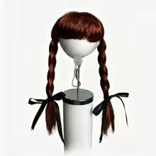 Cute Double Braided Pet Wig Hat Washable Cosplay Headwear Soft Decor Accessory For Small Dogs Cats Party Costume Props