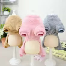 Winter Jumpsuit for Dogs Four Legs Warm Pet Dog Clothes for Small Dogs Down Overalls for Chihuahua Pug Flannel Soft Dog Costume