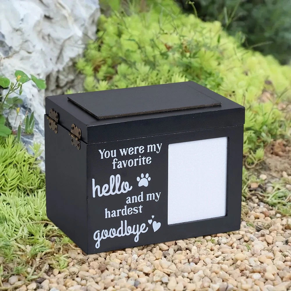 Ashes Box Memorial Urn For Pet Dog Cat Wood Casket Cremation Box Memory Keepsake