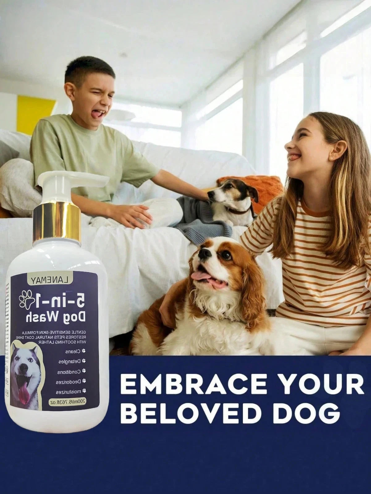 Pet Shampoo 200ml 1pc Dog Cleaning Shampoo Odor Removal Deep Moisturizing Pet-UK | FRE SHIPPING