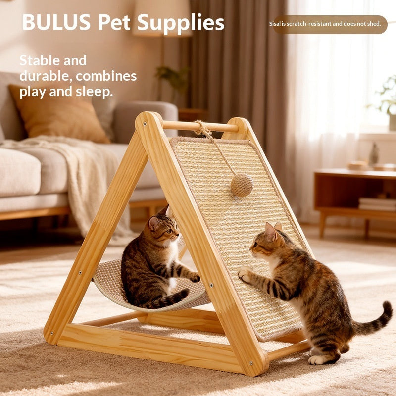 all in one wear resistant lint free solid wood cat tree UK Happy Furry