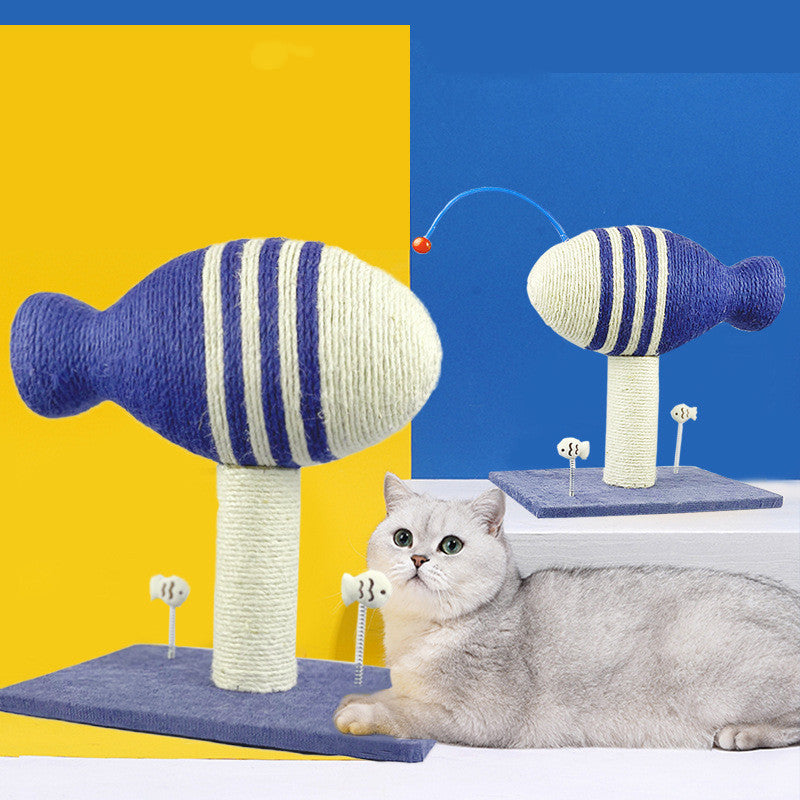 sisal flying fish grinder pet large vertical toy UK Happy Furry
