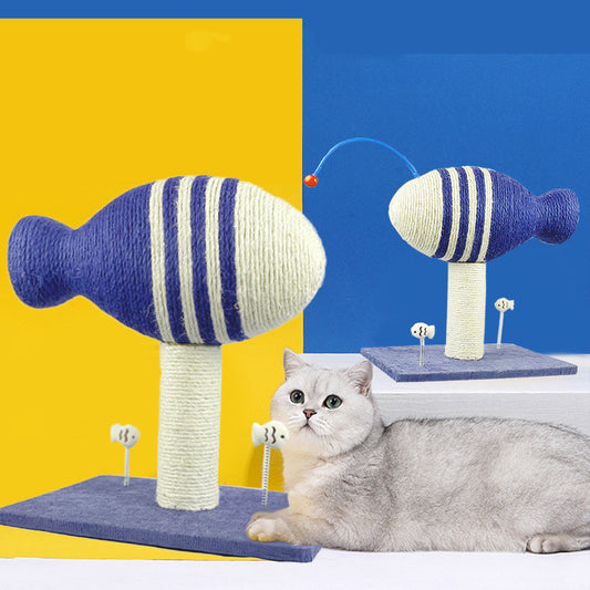 sisal flying fish grinder pet large vertical toy UK Happy Furry
