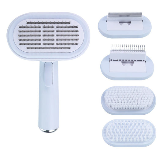 cat dog brush 5 in 1 grooming kit slicker dematting undercoat rake self cleaning UK Happy Furry