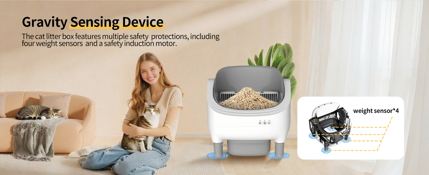 Open-top automatic cat litter box