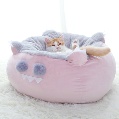 circular pet cat nest round bed indoor UK Happy Furry