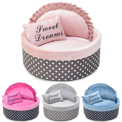 round princess cat bed sweet dreams pillow UK Happy Furry