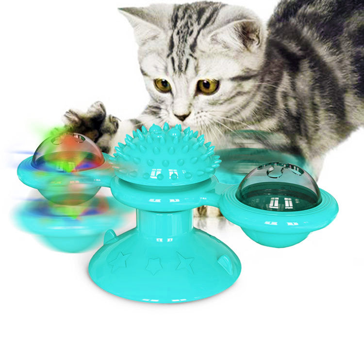 interactive suction cup windmill spinning ball cat toy indoor UK Happy Furry