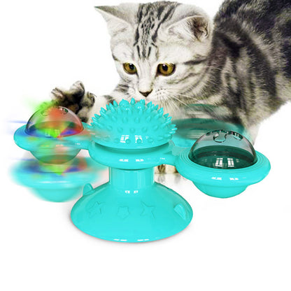 interactive suction cup windmill spinning ball cat toy indoor UK Happy Furry
