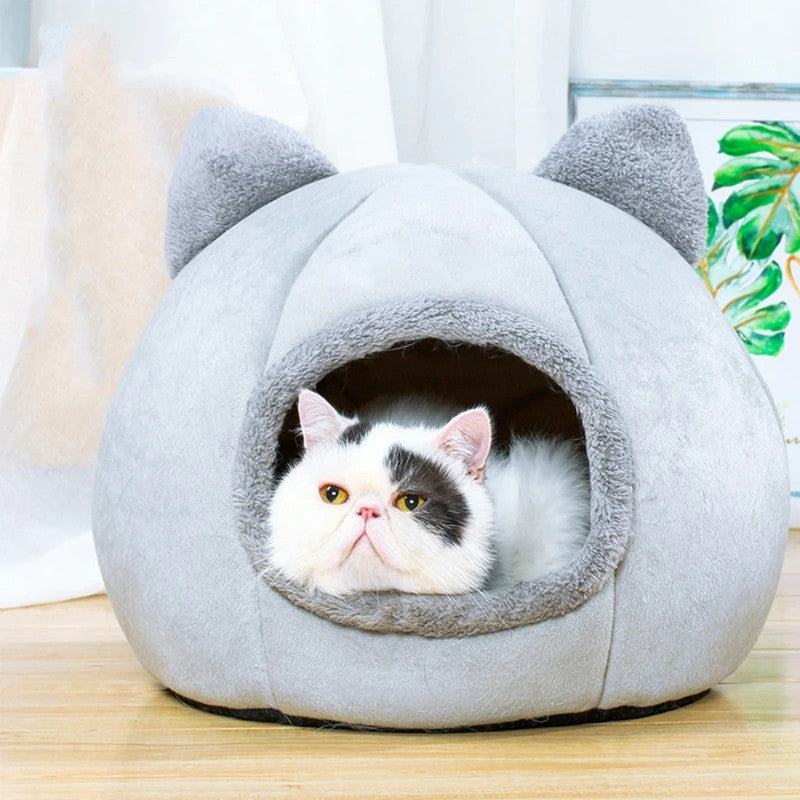 cat nest closed removable washable sleeping mat UK Happy Furry
