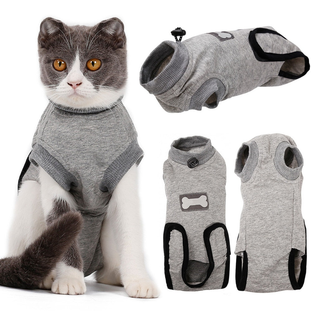pet cat surgery recovery clothing wound anti mite sterilization suit UK Happy Furry