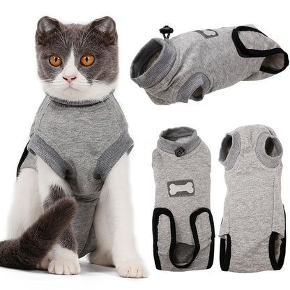 pet cat surgery recovery clothing wound anti mite sterilization suit UK Happy Furry