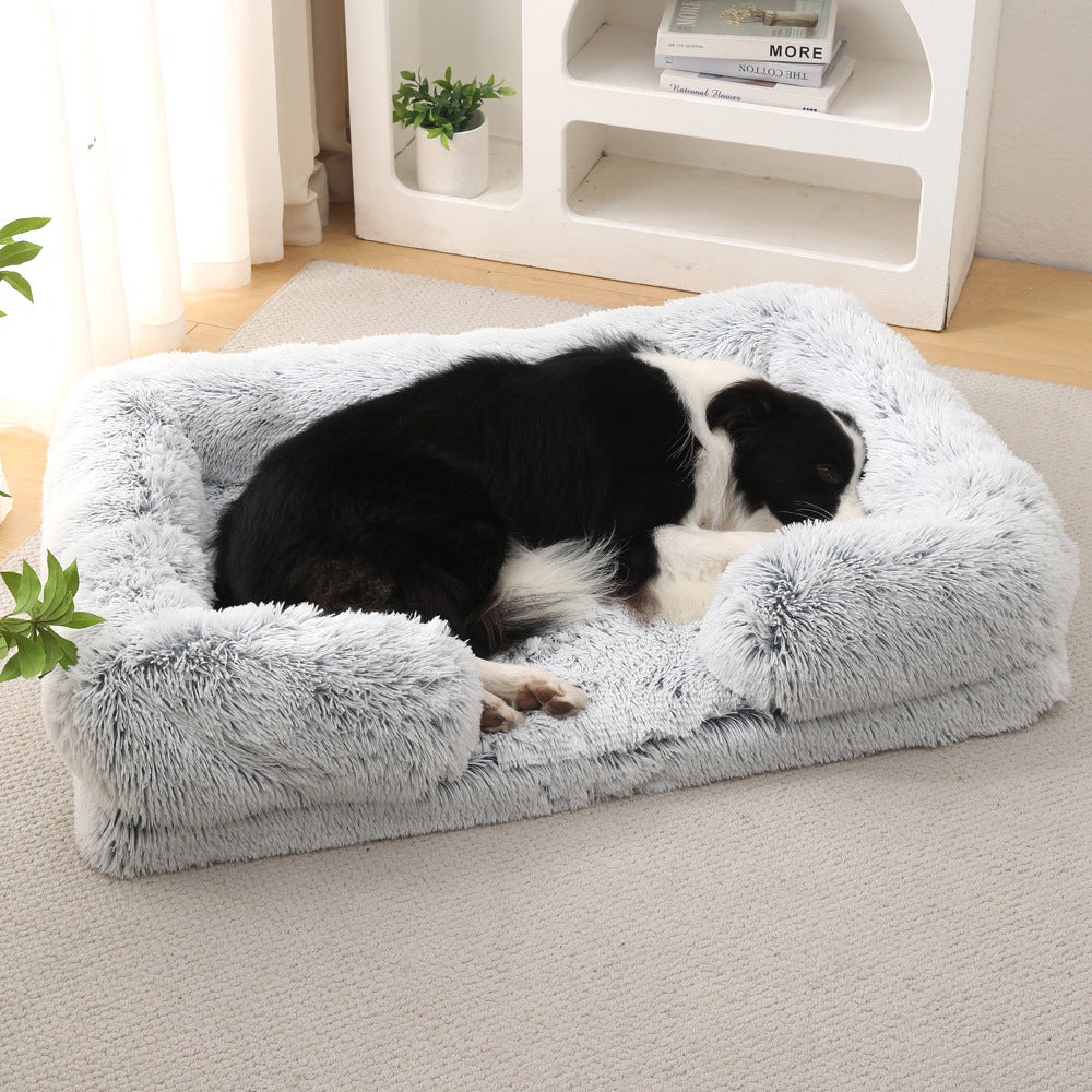 plush round pet bed dog cat winter UK Happy Furry