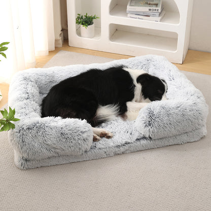 plush round pet bed dog cat winter UK Happy Furry