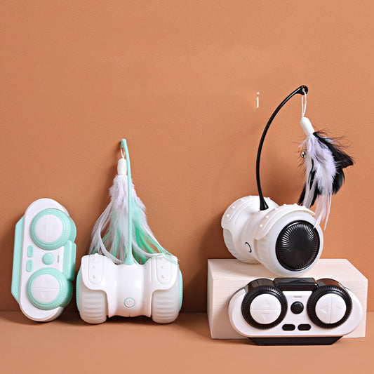 USB charging cat remote control feather electric balance car smart teaser toy UK Happy Furry
