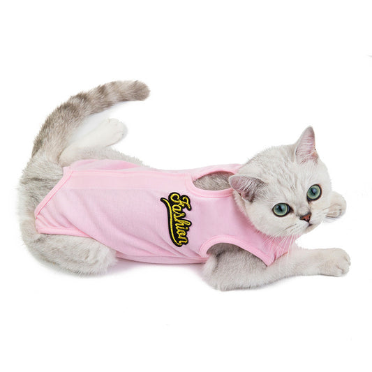 cat clothes spring summer thin anti licking female UK Happy Furry