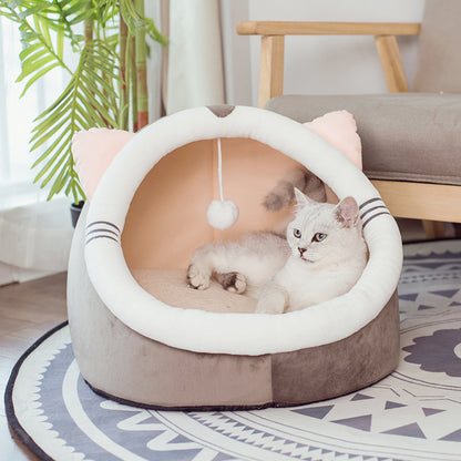 winter pet cat house velvet warm cosy UK Happy Furry