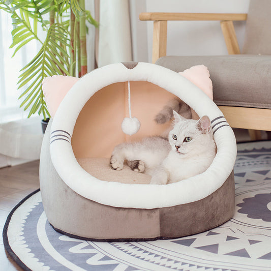 winter pet cat house velvet warm cosy UK Happy Furry