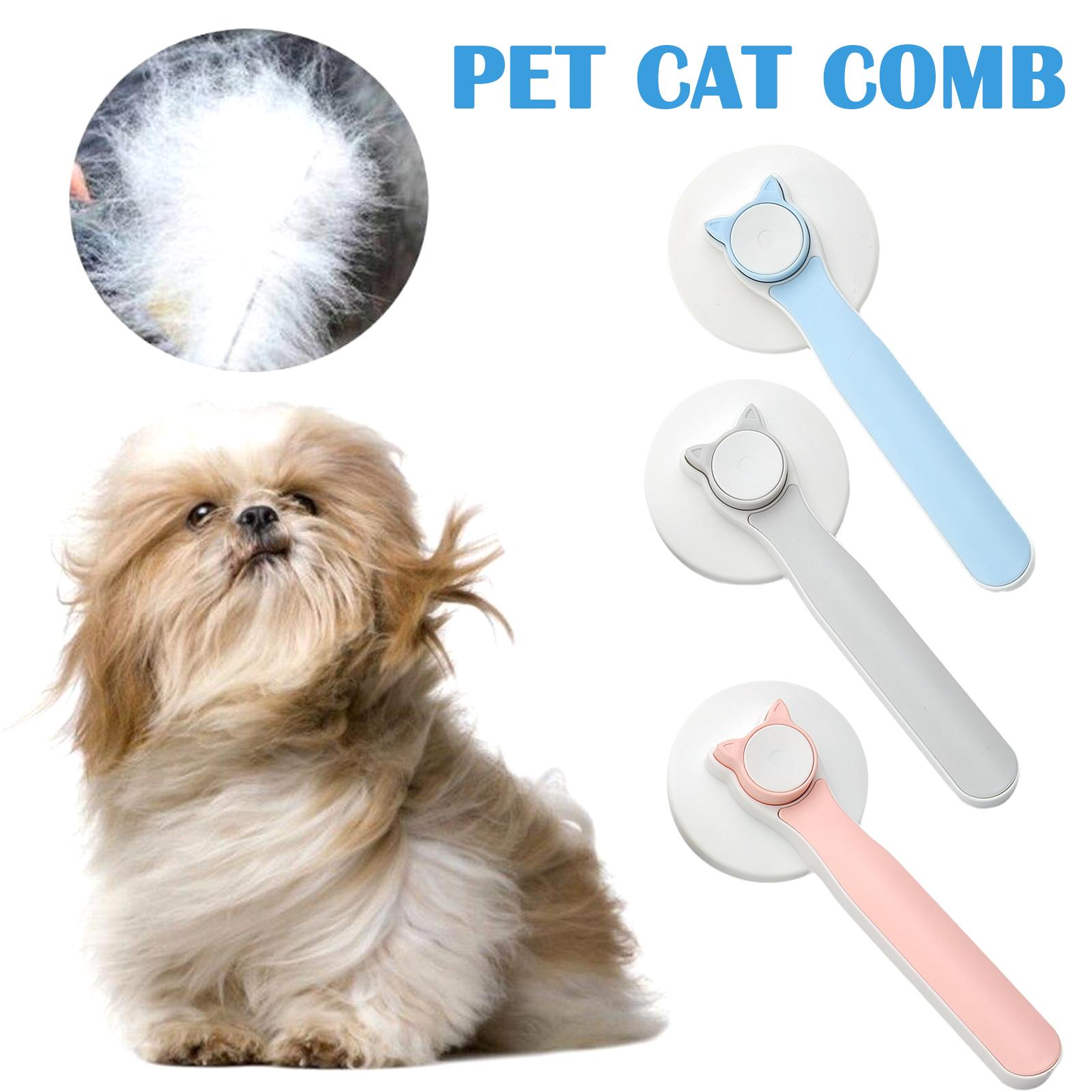 self cleaning pet cat brush long short hair mats tangles undercoat UK Happy Furry