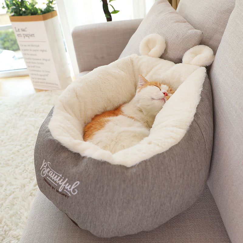 pet dog bed warming soft sleeping bag cushion puppy kennel UK Happy Furry