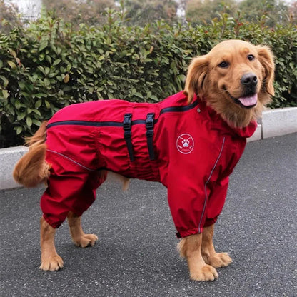 waterproof reflective dog jacket winter raincoat large dogs red UK Happy Furry