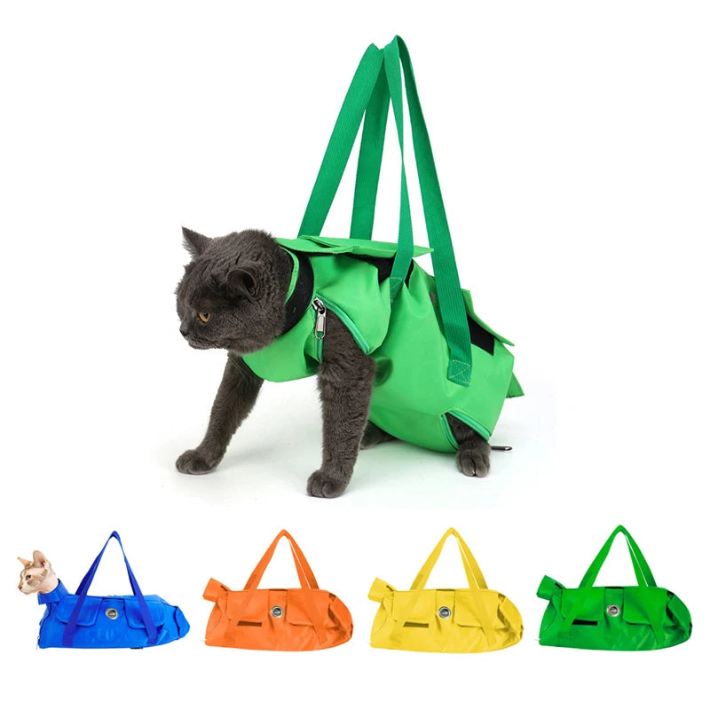 foldable double shoulder cat carrier backpack breathable anti scratch UK Happy Furry