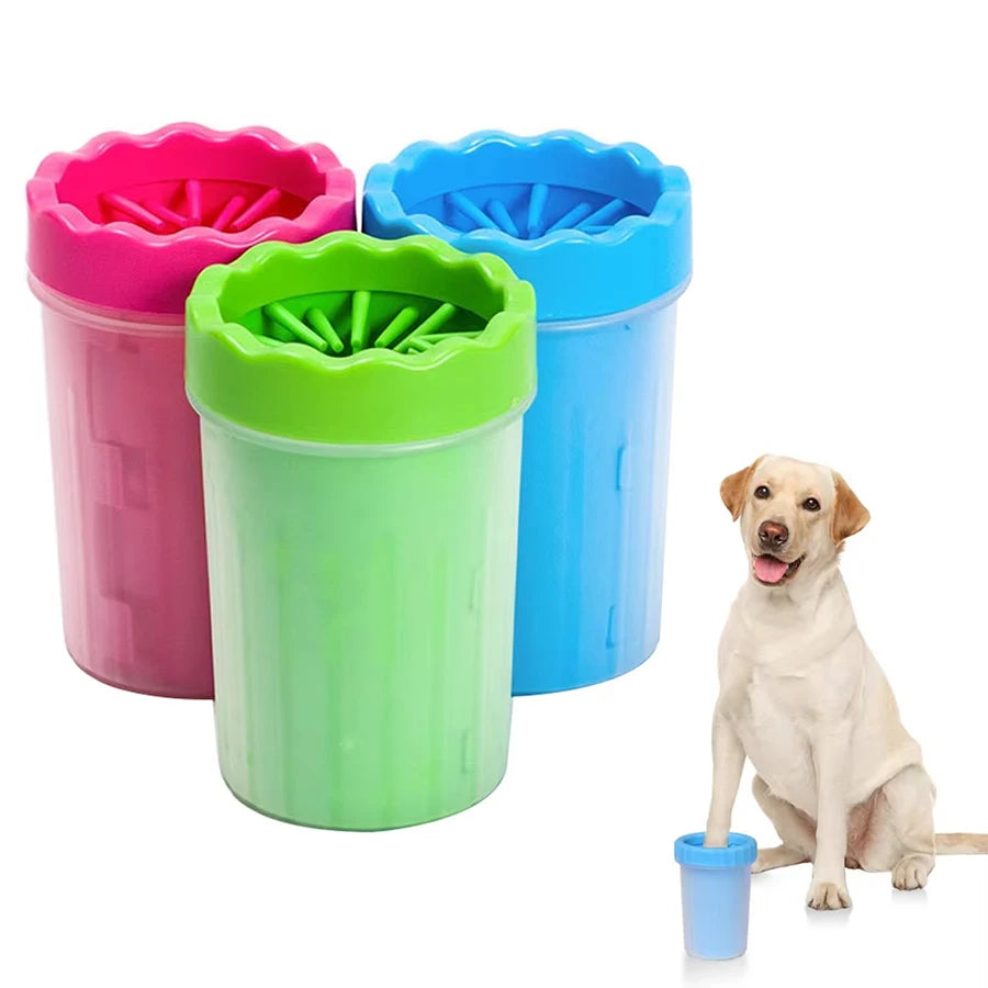 pet foot wash cup XL silicone brush dog cat paw cleaner UK Happy Furry