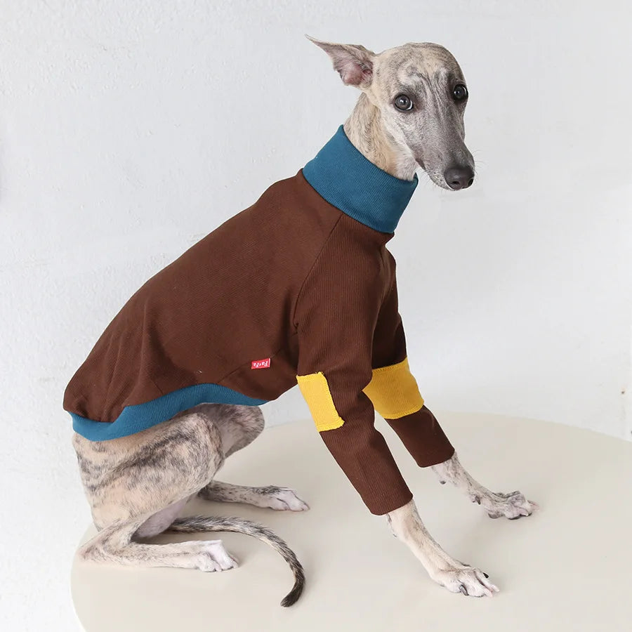 winter knitted 2 legged slim fit dog sweatshirt long sleeve whippet pajamas knitwear UK Happy Furry