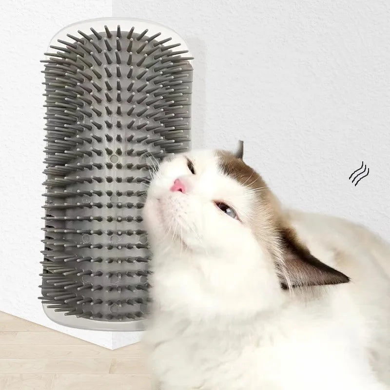 massage cat corner scratcher brush self grooming hair removal kitten UK Happy Furry