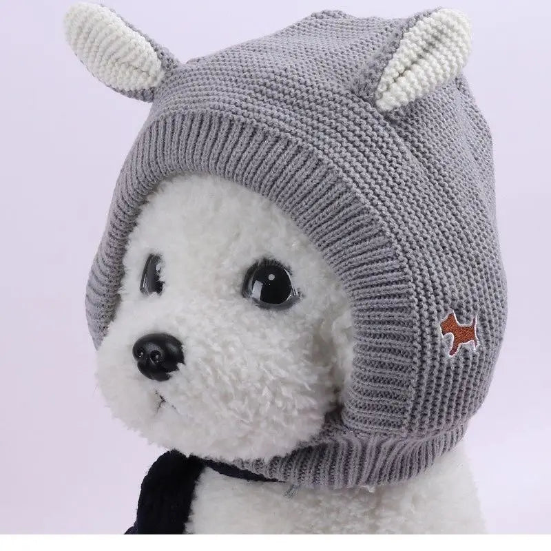 dog hat winter warm ear muffs noise protection windproof knitted earmuffs small medium UK Happy Furry