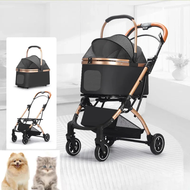 lightweight foldable pet stroller universal cat dog pushchair UK Happy Furry