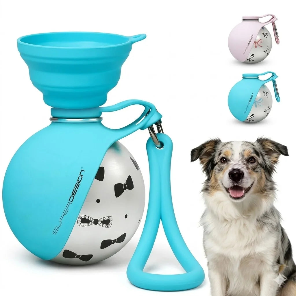Stainless Steel Water Bottle Outdoor Dog Walking Folding Portable Water Cup With Lanyard Hook LeakProof Dog Water Drink Bottle