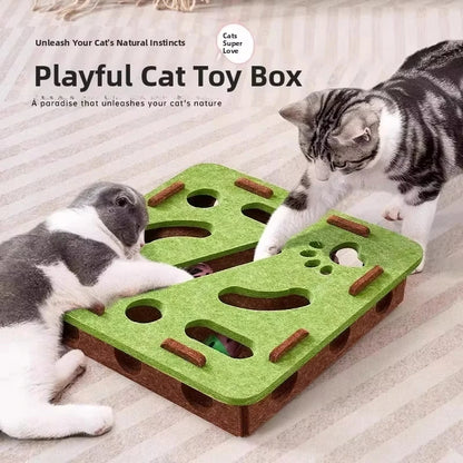 cat puzzle toy felt box ball indoor exercise hunting entertainment UK Happy Furry