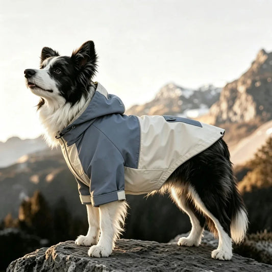 lightweight dog rain jacket water repellent windproof reflective coat adjustable UK Happy Furry