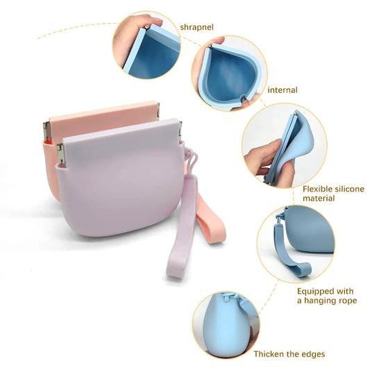2026 New Silicone Dog Treat Bag with Hinge Portable Easy-Open Snack Pouch For Pet Training and Walking