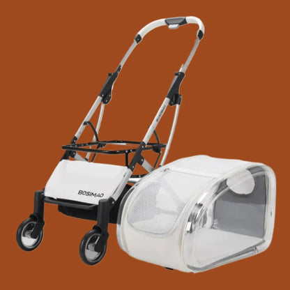 transparent pet stroller 2026 foldable lightweight small medium dog walking cart UK Happy Furry