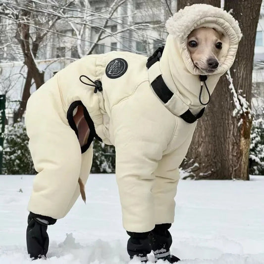 waterproof thickened fleece winter dog jumpsuit full cover greyhound whippet large UK Happy Furry