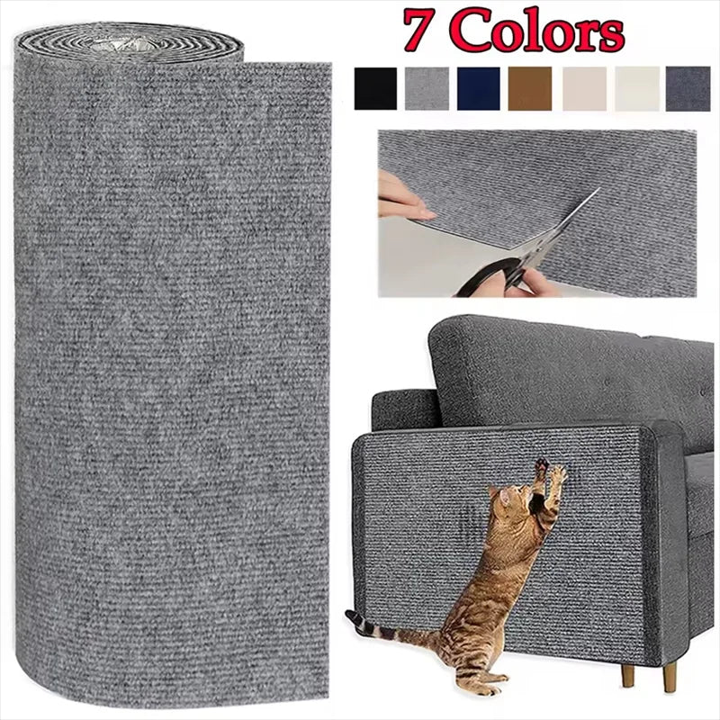 cat scratch mat sofa protector trimmable self adhesive carpet 7 colours UK Happy Furry