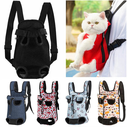 adjustable cat carrier backpack portable double shoulder travel camping hiking UK Happy Furry