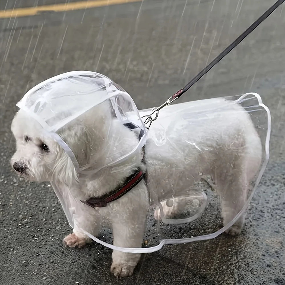 transparent waterproof dog raincoat small medium dogs rainy walking UK Happy Furry