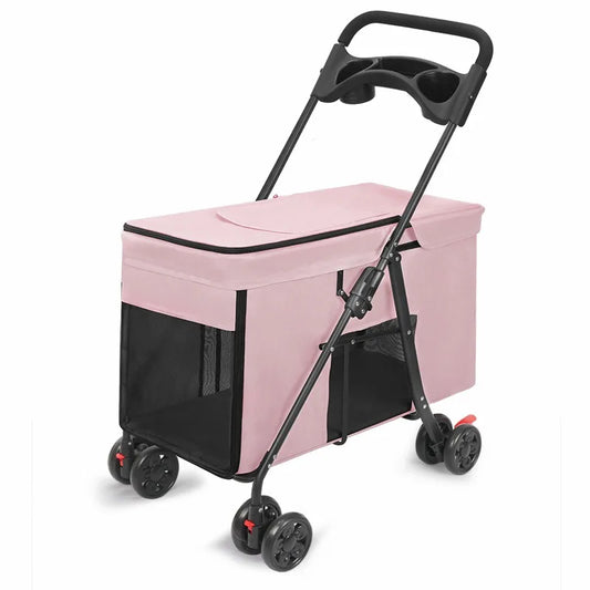 large dog pet stroller foldable all terrain multifunctional outdoor carrier UK Happy Furry