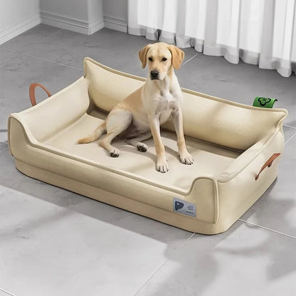 Orthopedic Leather Dog Bed Sofa | Waterproof Machine Washable | Happy Furry UK
