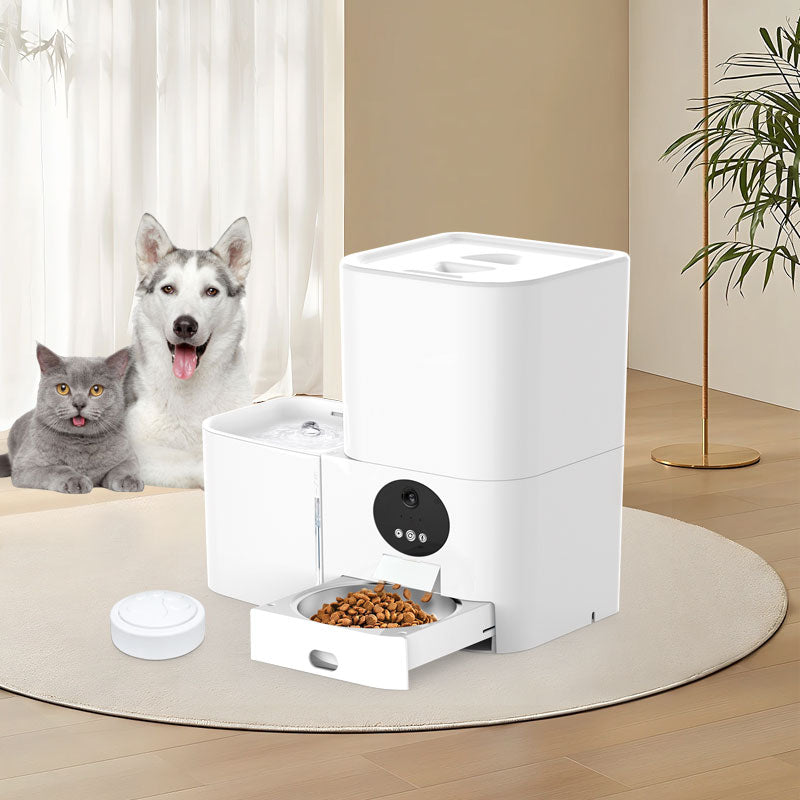 smart wifi food water two in one electric pet feeder UK Happy Furry