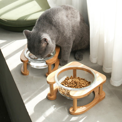glass cat food bowl transparent feeding bowl UK Happy Furry