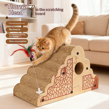 multi functional corrugated cardboard cat scratching post UK Happy Furry
